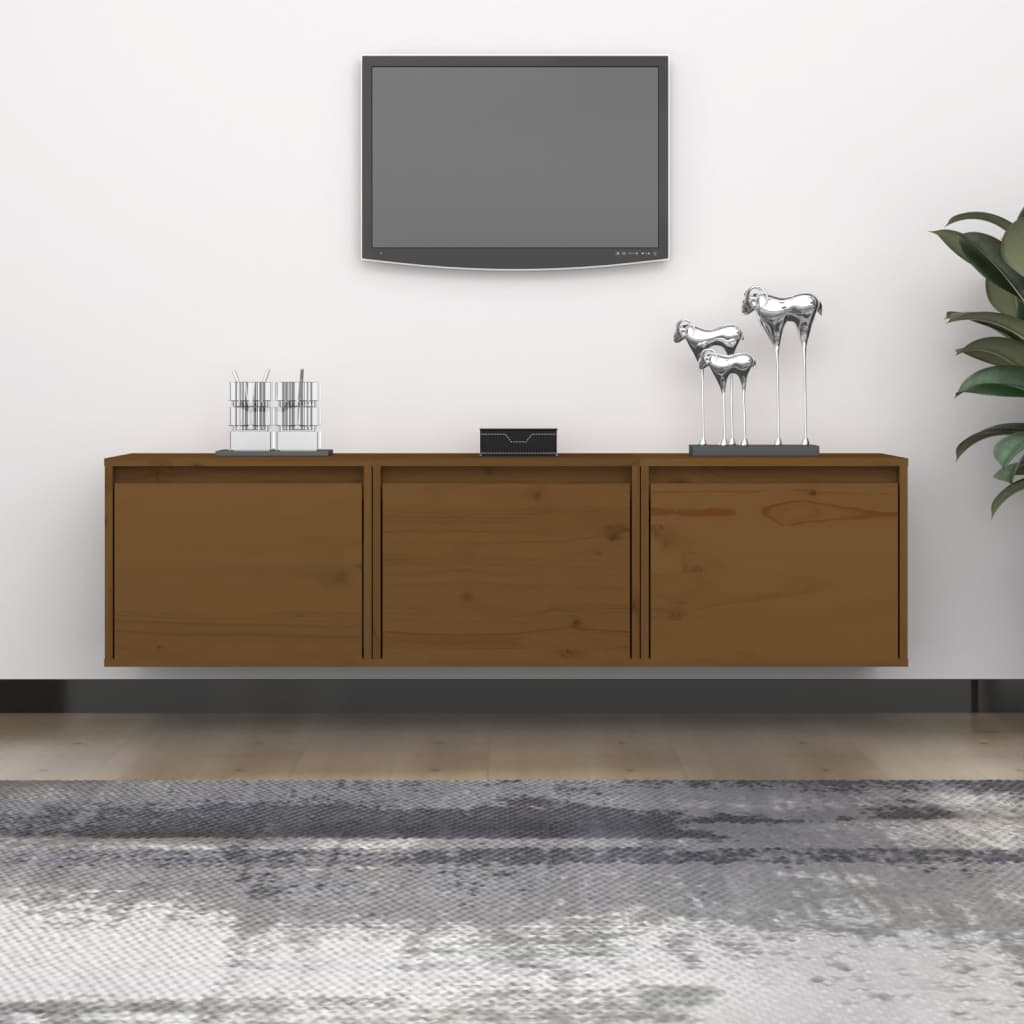 vidaXL TV Cabinets 3 pcs solid pine wood white