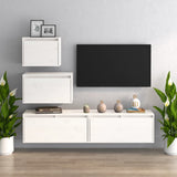vidaXL TV Cabinets 4 pcs solid pine wood white
