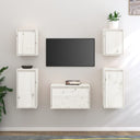 vidaXL TV-meubelen 5 st massief grenenhout blanc