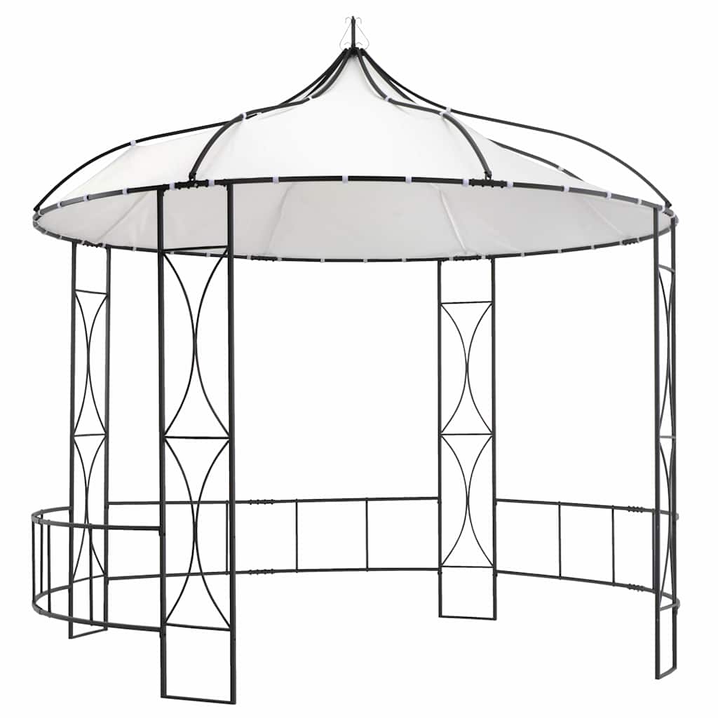 vidaXL Round Gazebo 300x290 cm White