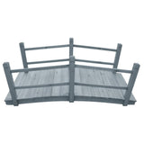 vidaXL Tuinbrug 140x60x56 cm massief vurenhout grijs