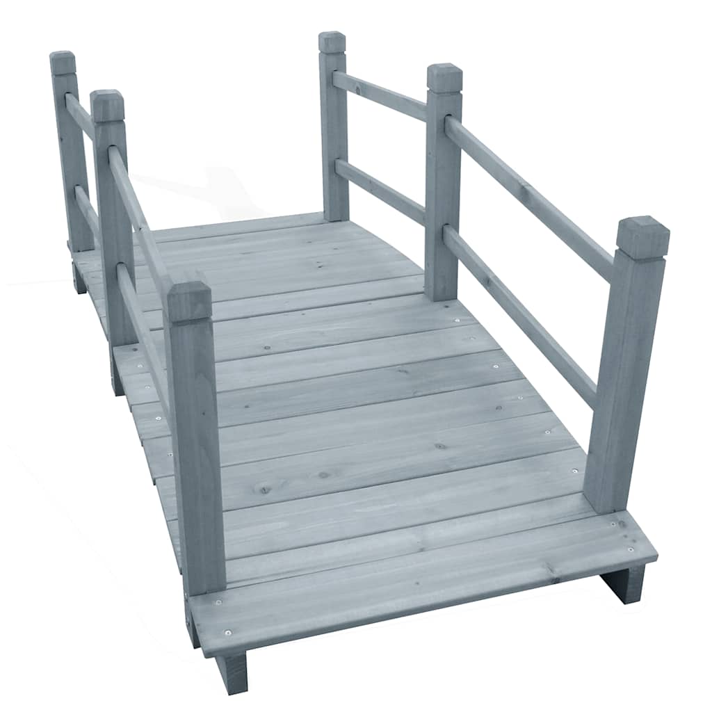 vidaXL Tuinbrug 140x60x56 cm massief vurenhout grijs