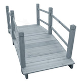vidaXL Tuinbrug 140x60x56 cm massief vurenhout grijs