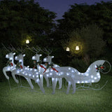 vidaXL Kerstdecoratie rendieren en slee 60 LED's goudkleurig