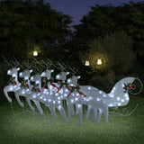 vidaXL Kerstdecoratie rendieren en slee 60 LED's goudkleurig