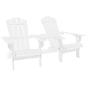 vidaXL Adirondack Garden Chairs with Table Solid Firwood White