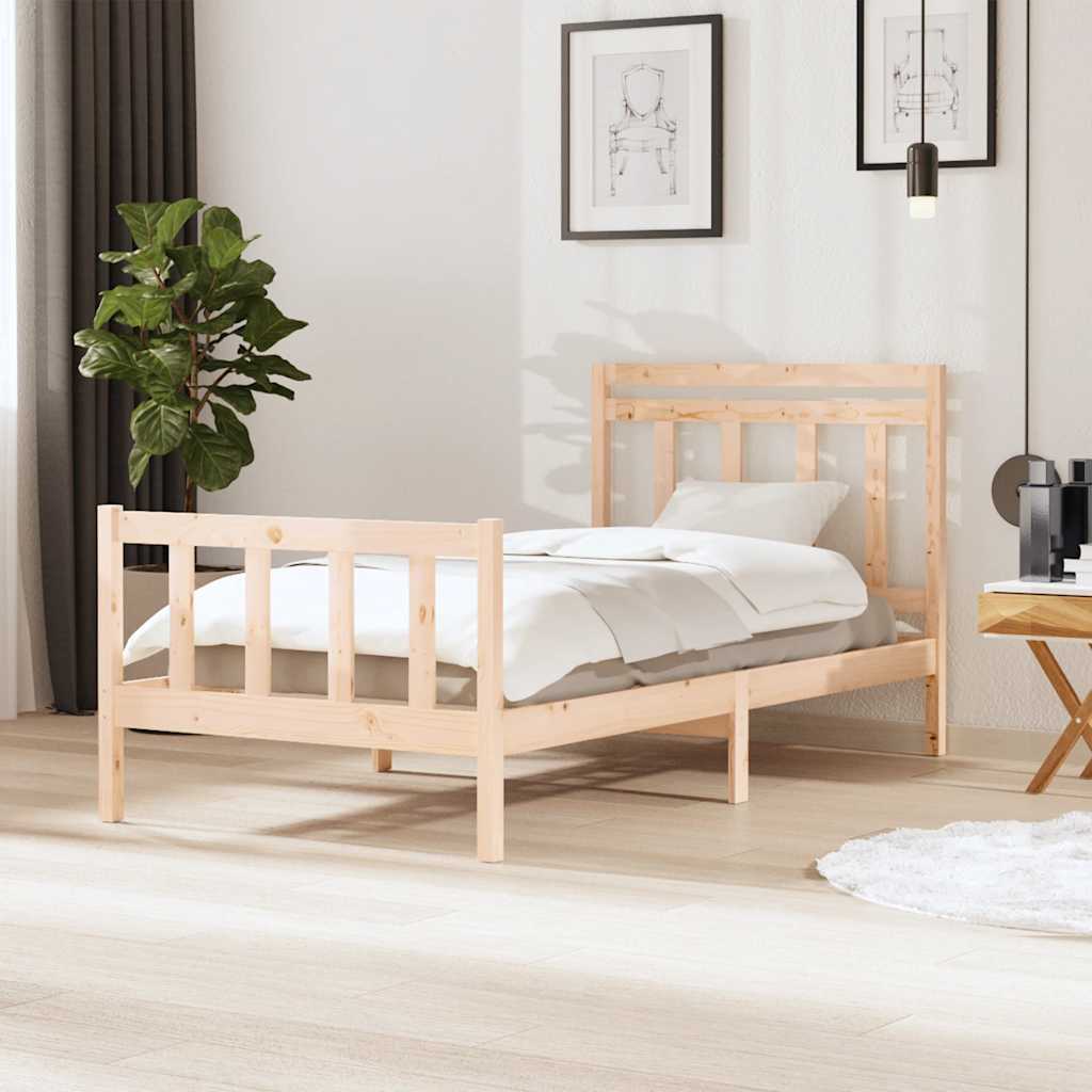 vidaXL Bedframe massief hout 75x190 cm