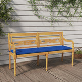 vidaXL Bank Batavia met antracietkleurig kussen 120 cm teakhout
