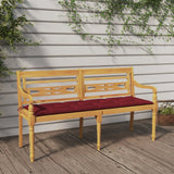 vidaXL Bank Batavia met antracietkleurig kussen 120 cm teakhout