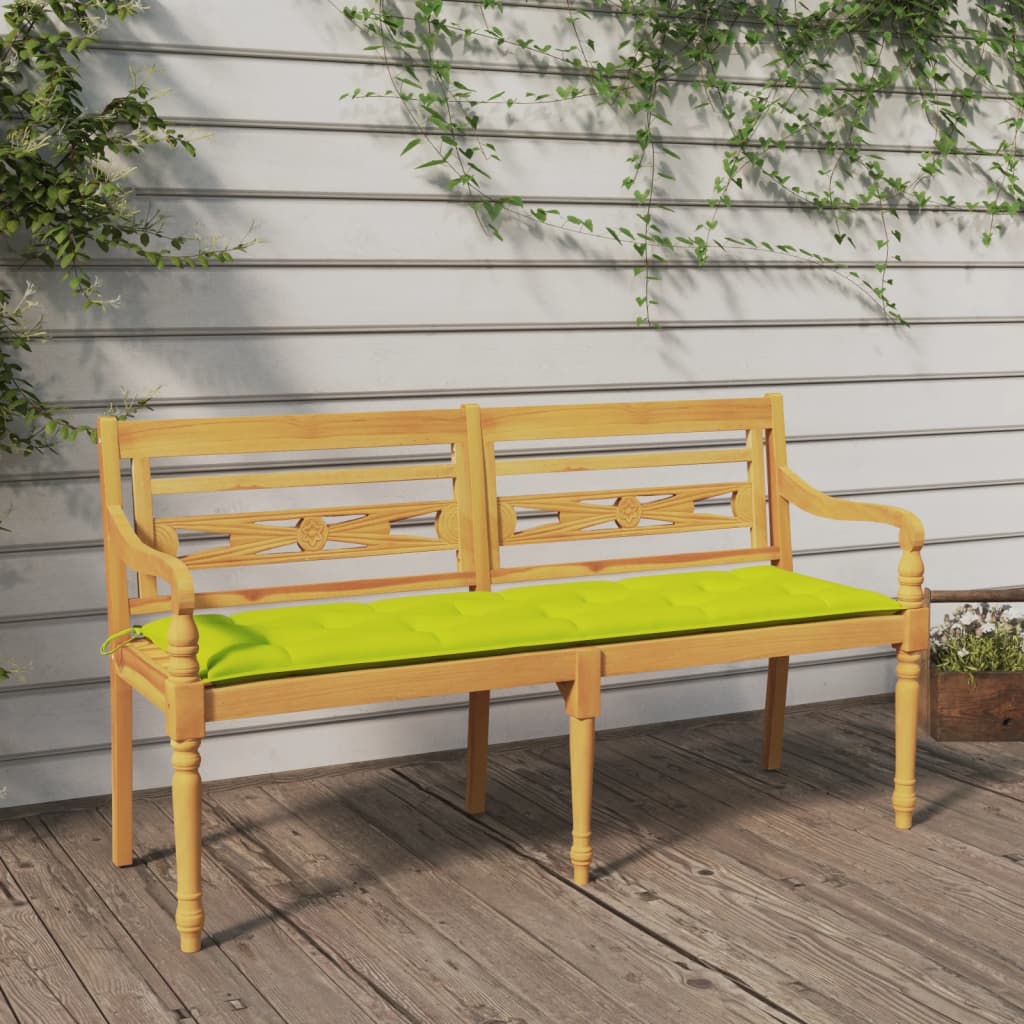 vidaXL Bank Batavia met antracietkleurig kussen 120 cm teakhout