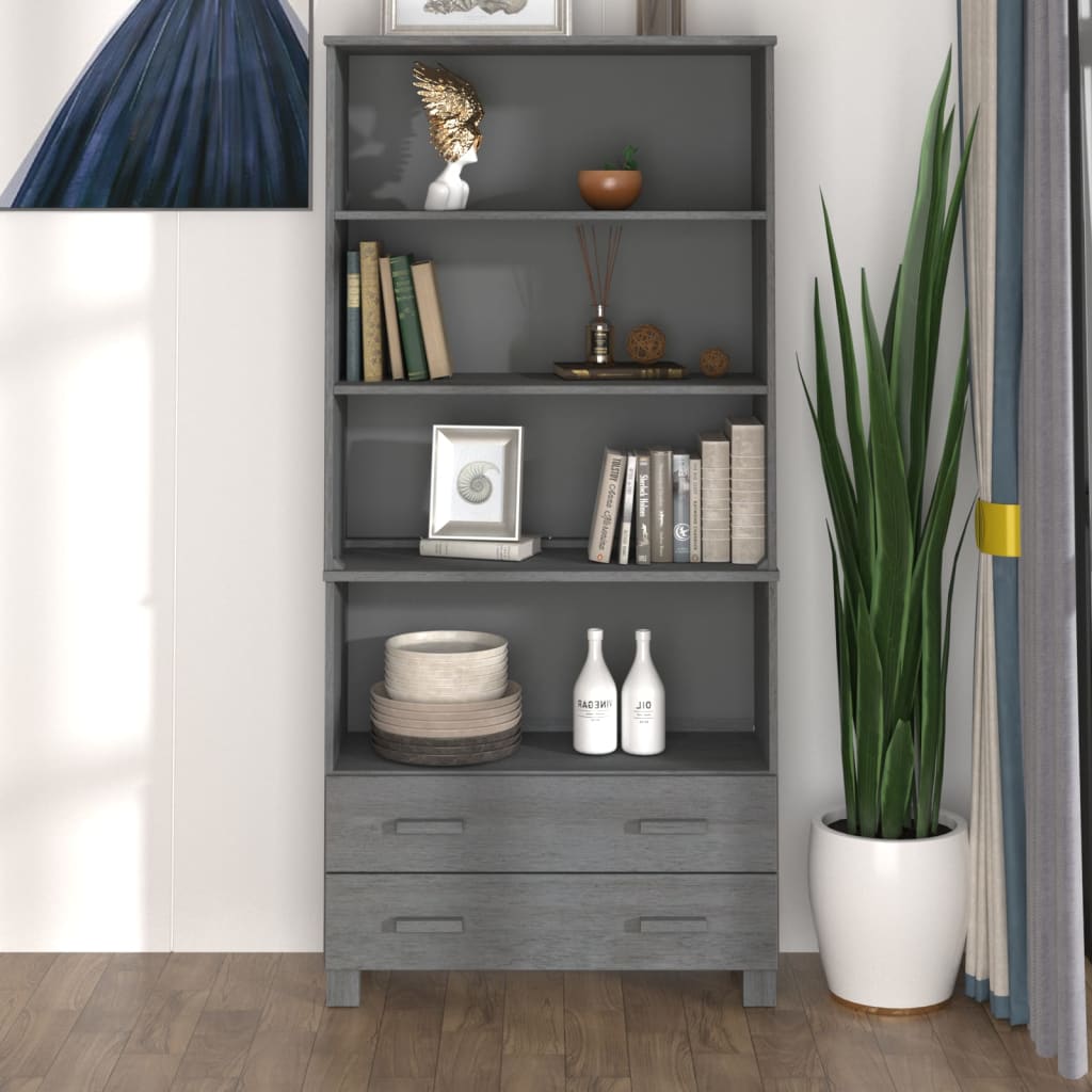 vidaXL Tall cabinet HAMAR solid pine honey brown