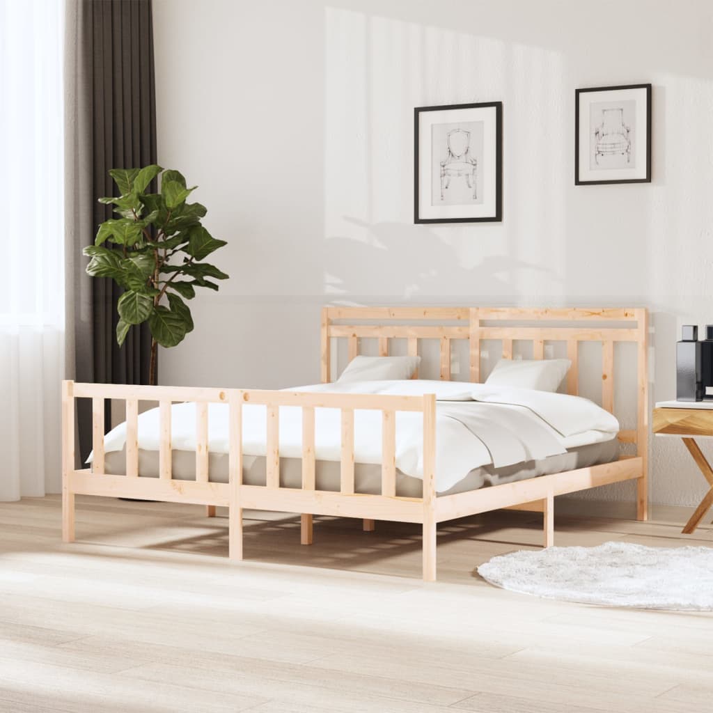 vidaXL Bedframe massief hout 75x190 cm