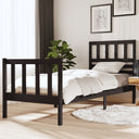 vidaXL Cadre de lit massif blanc noir 75x190 cm