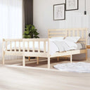 vidaXL Cadre de lit massif blanc noir 75x190 cm