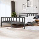 vidaXL Cadre de lit massif blanc noir 75x190 cm