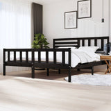 vidaXL Bedframe massief hout zwart 75x190 cm