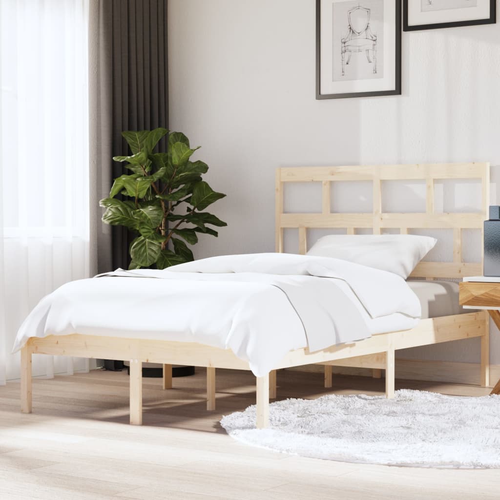 vidaXL Bed Frame Solid Wood 75x190 cm