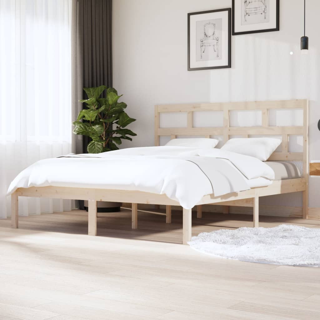 vidaXL Bed Frame Solid Wood 75x190 cm