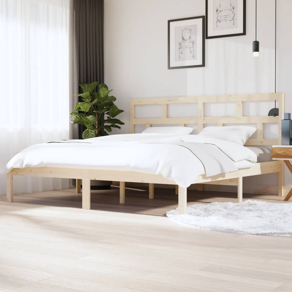 vidaXL Bed Frame Solid Wood 75x190 cm