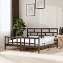 vidaXL Bedframe massief grenenhout zwart 75x190 cm