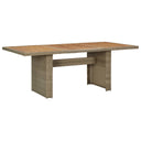 vidaXL Tuintafel 200x100x74 cm glas en poly rattan bruin