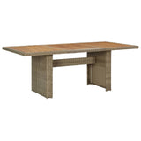 vidaXL Tuintafel 200x100x74 cm glas en poly rattan bruin