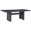 vidaXL Tuintafel 200x100x74 cm glas en poly rattan bruin