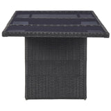 vidaXL Tuintafel 200x100x74 cm glas en poly rattan bruin
