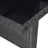 vidaXL Tuintafel 200x100x74 cm glas en poly rattan bruin