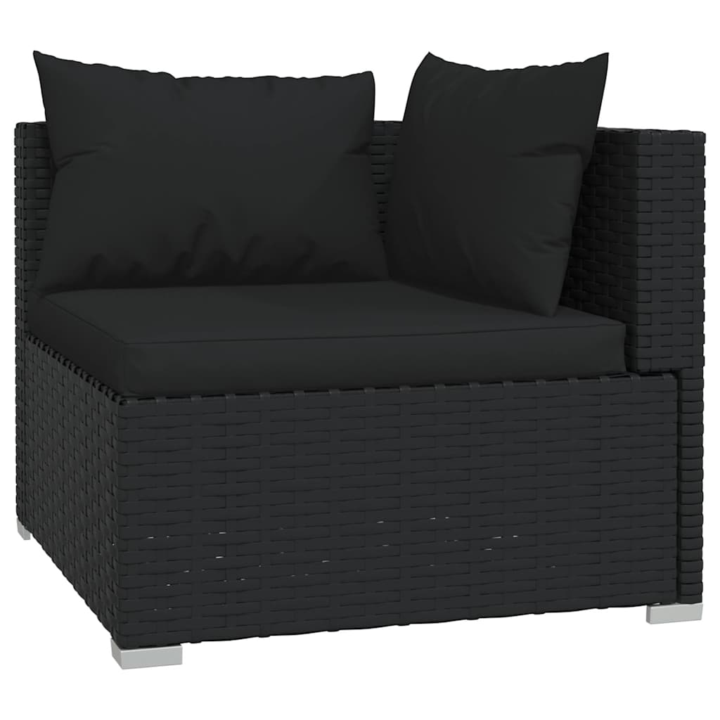 vidaXL 5-delige Loungeset met kussens poly rattan bruin
