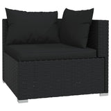 vidaXL 5-delige Loungeset met kussens poly rattan bruin