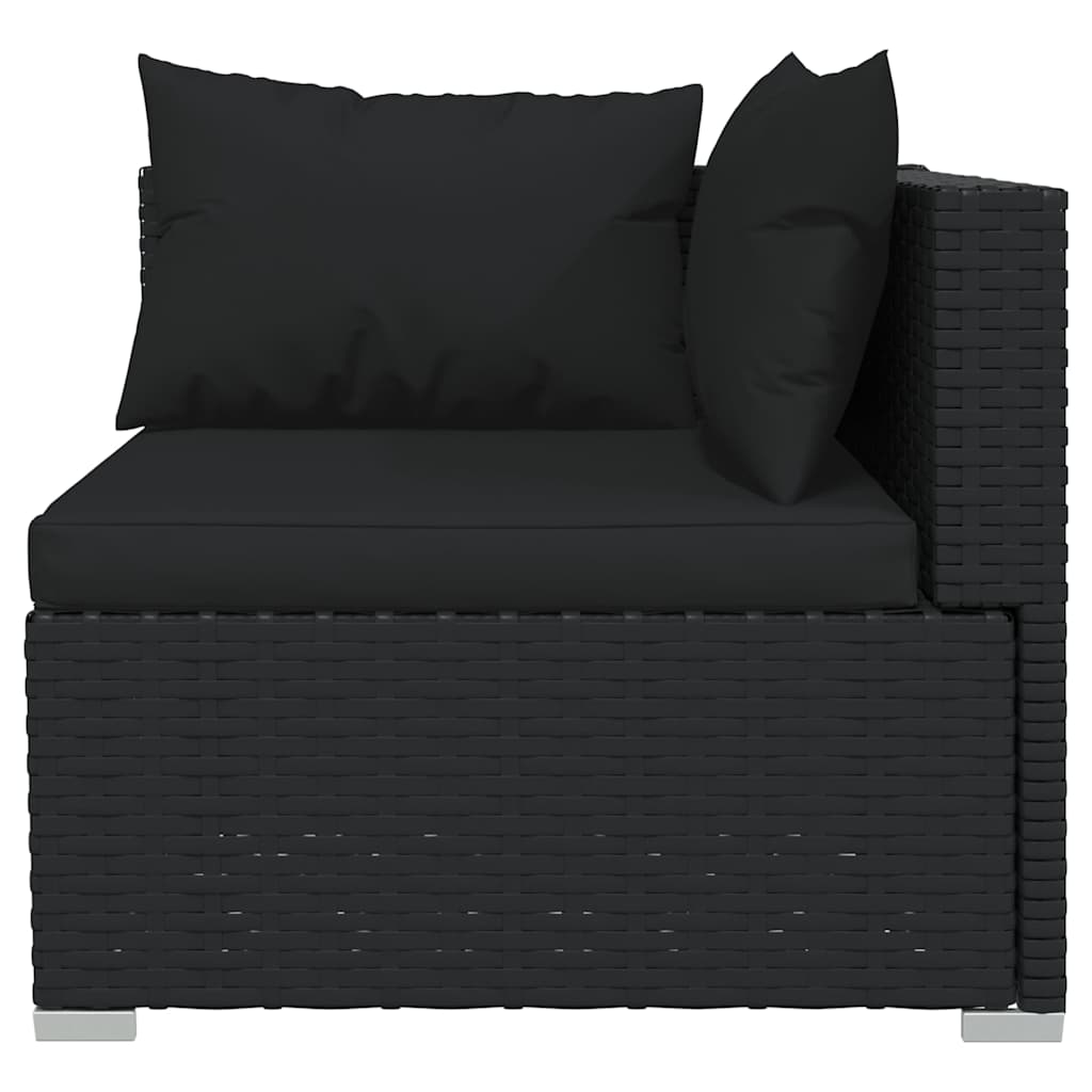 vidaXL 5-delige Loungeset met kussens poly rattan bruin