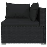 vidaXL 5-delige Loungeset met kussens poly rattan bruin