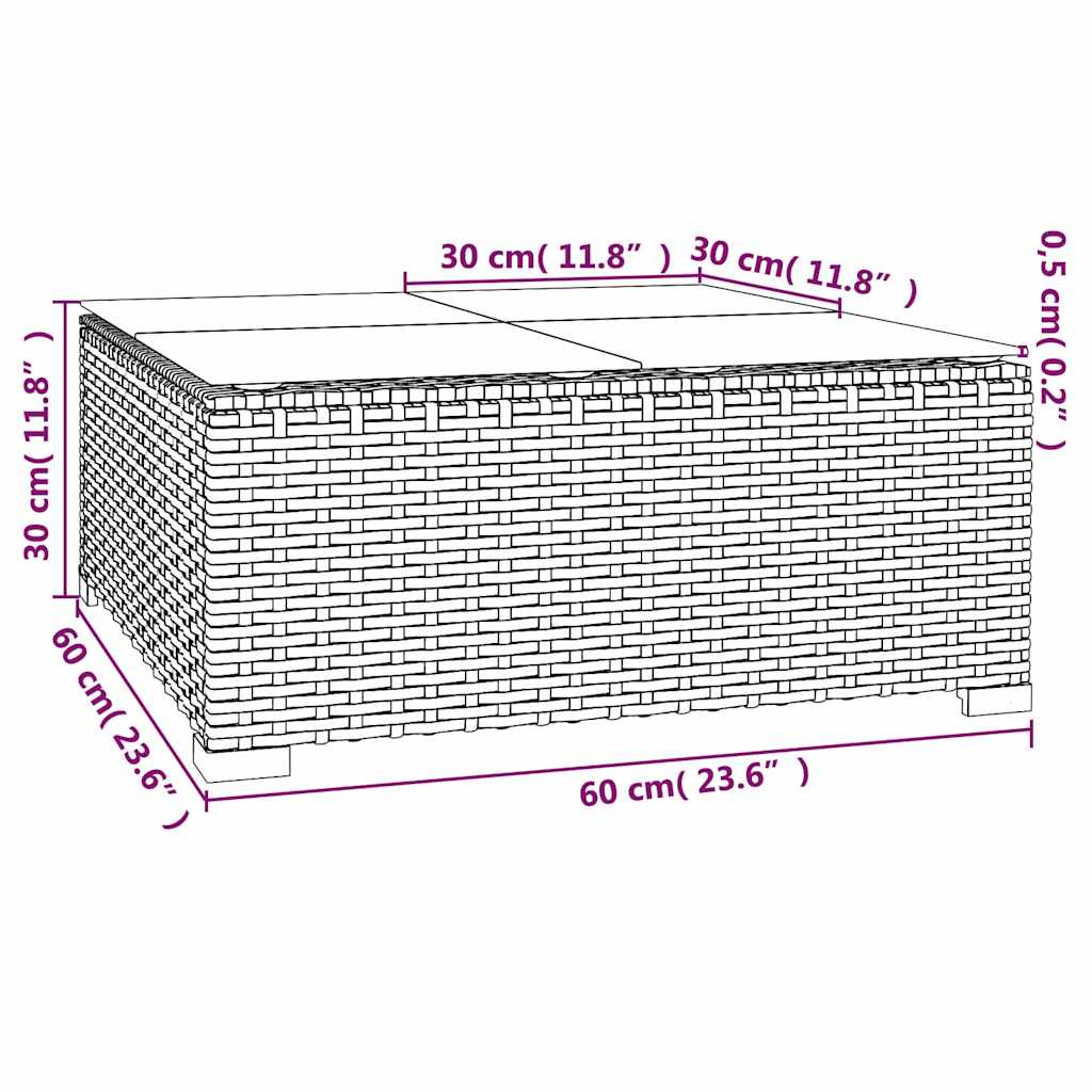 vidaXL 5-delige Loungeset met kussens poly rattan bruin