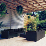 vidaXL 5-delige Loungeset met kussens poly rattan bruin