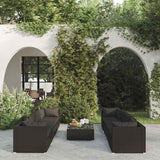 vidaXL 5-delige Loungeset met kussens poly rattan bruin