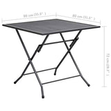 vidaXL Klaptafel gaas 80x80x72 cm staal antraciet