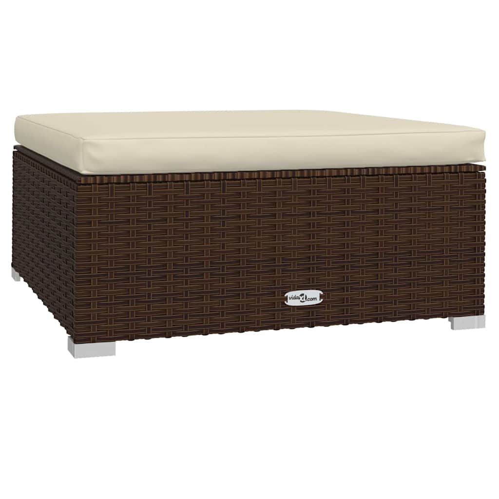 vidaXL 6-delige Loungeset met kussens poly rattan zwart