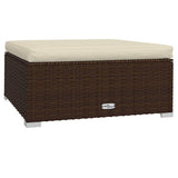 vidaXL 6-delige Loungeset met kussens poly rattan zwart