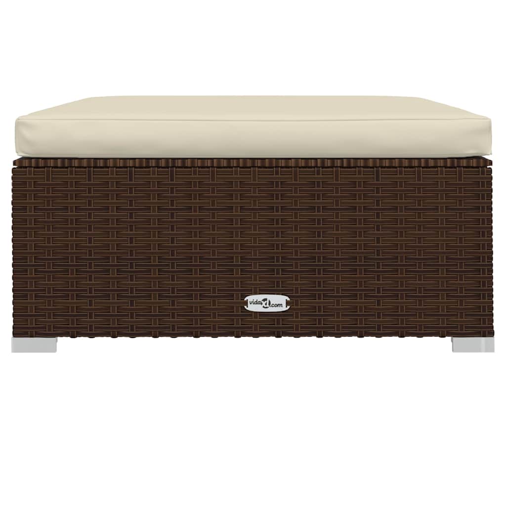 vidaXL 6-delige Loungeset met kussens poly rattan zwart
