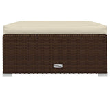 vidaXL 6-delige Loungeset met kussens poly rattan zwart