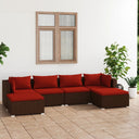 vidaXL 6-delige Loungeset met kussens poly rattan zwart