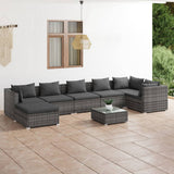vidaXL 6-delige Loungeset met kussens poly rattan zwart