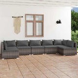 vidaXL 6-delige Loungeset met kussens poly rattan zwart