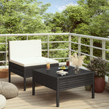 vidaXL 2-delige Loungeset met kussens poly rattan bruin