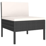 vidaXL 2-delige Loungeset met kussens poly rattan bruin