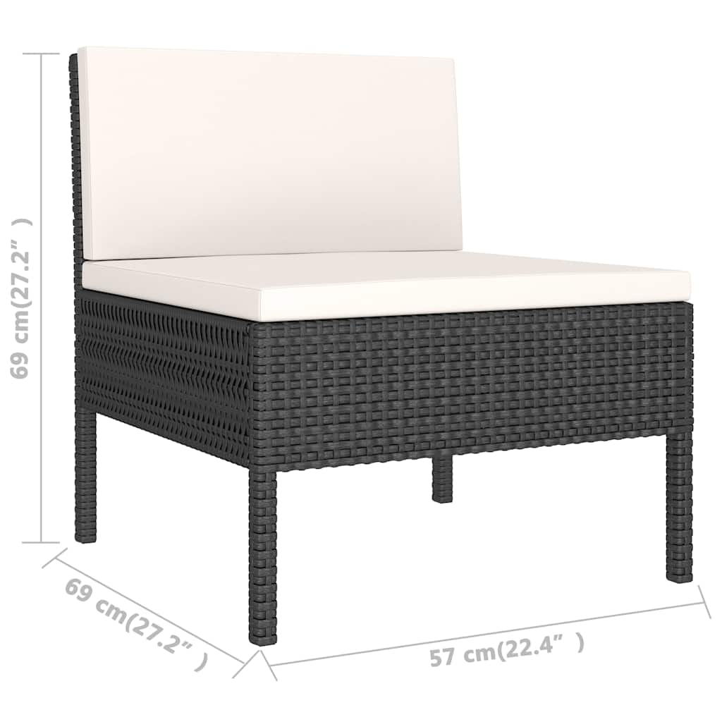 vidaXL 2-delige Loungeset met kussens poly rattan bruin