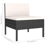 vidaXL 2-delige Loungeset met kussens poly rattan bruin