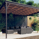 vidaXL 9-delige Loungeset met kussens poly rattan zwart