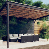 vidaXL 9-delige Loungeset met kussens poly rattan zwart